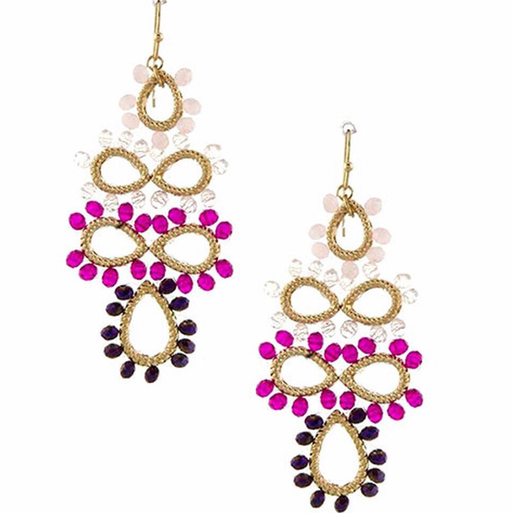 Wire Wrapped Beaded Earrings,Nwt